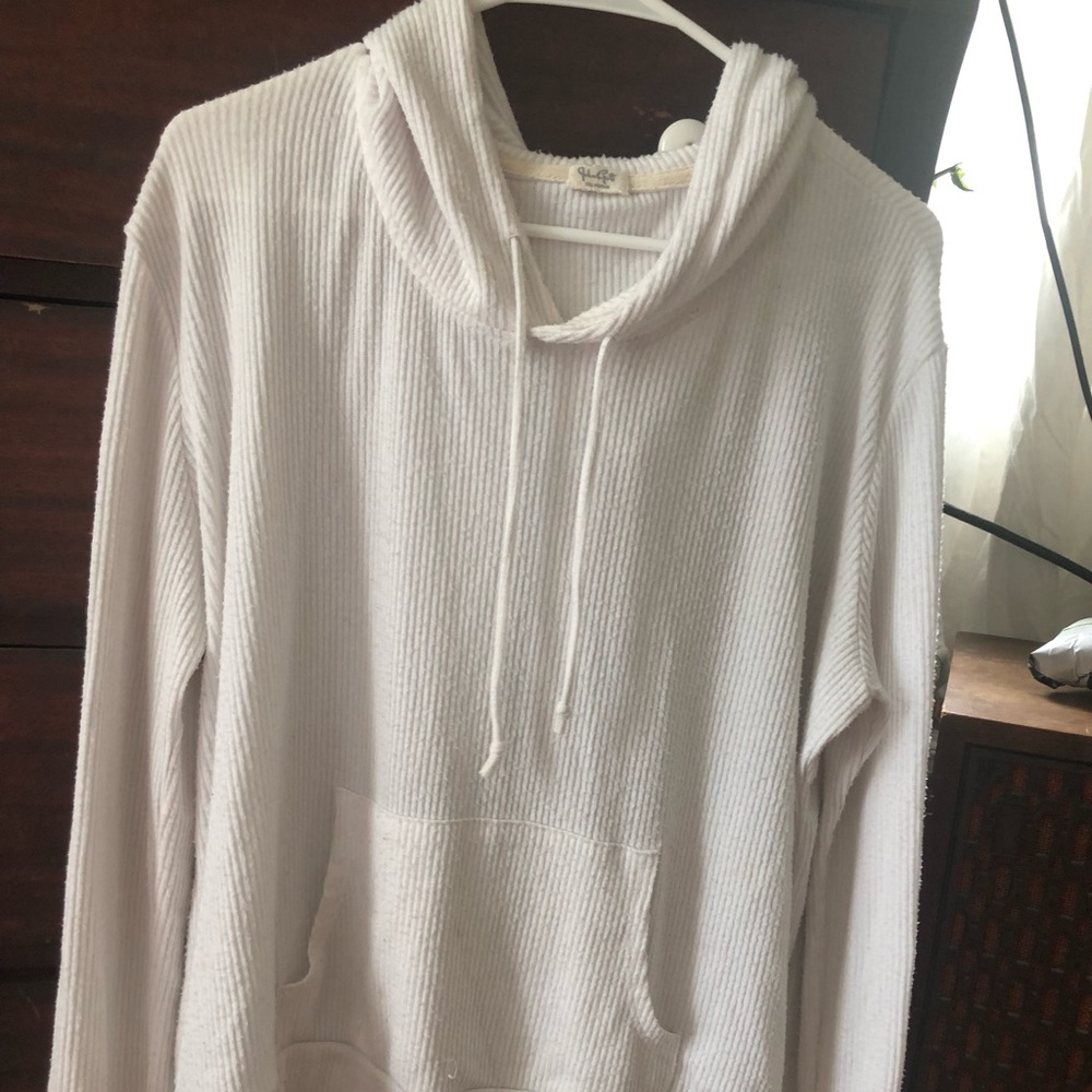 Oversized White Brandy Melville Hoodie